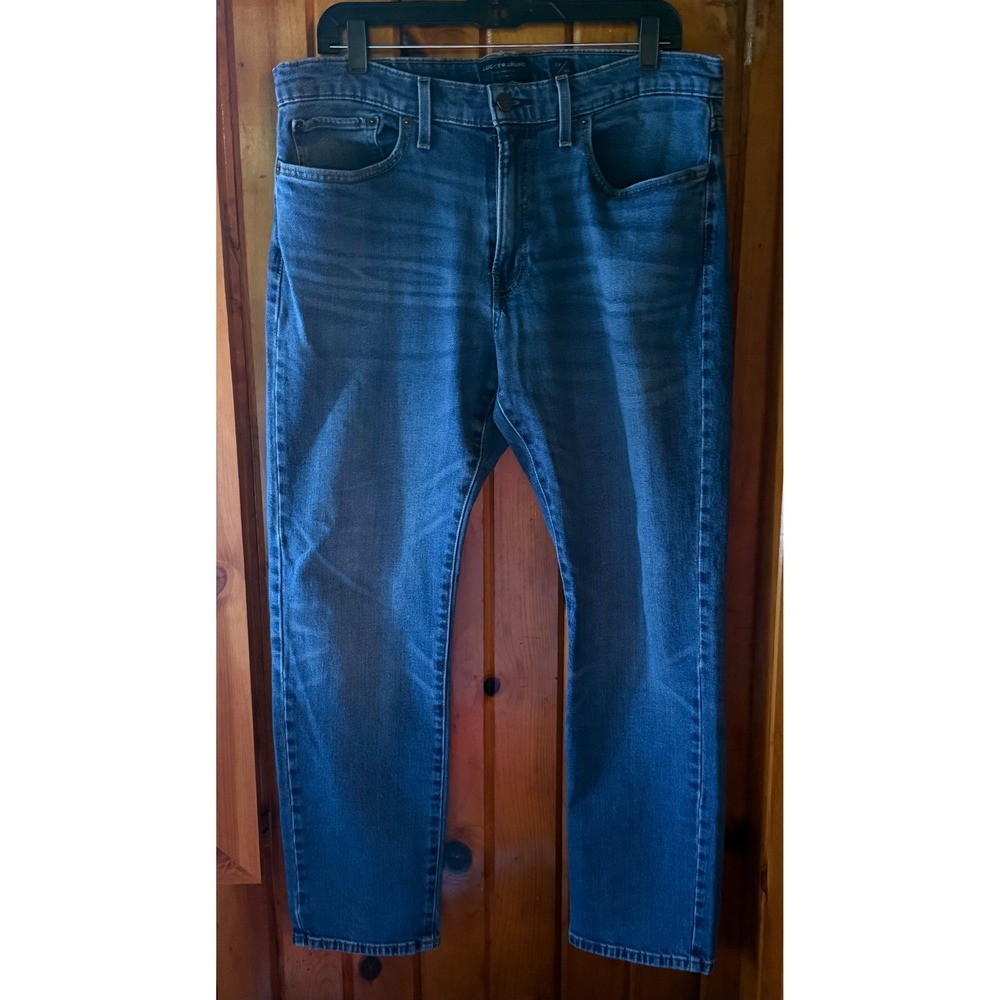 Lucky Brand Mens 36x30 Straight Leg Jeans Medium Wash Denim Blue Whiskered